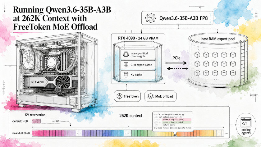 Running Qwen3.6-35B-A3B at 262K Context with FreeToken MoE Offload